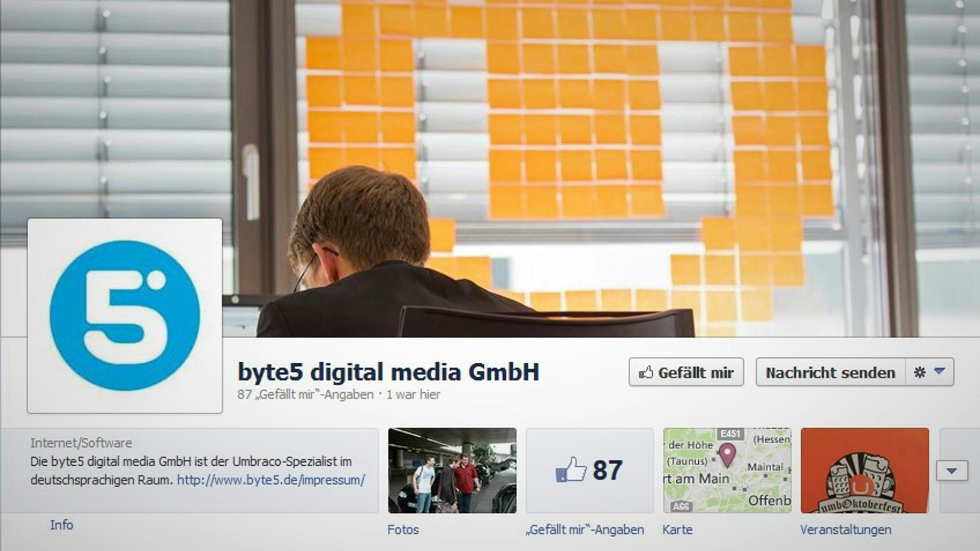 Ein Screenshot der byte5-Facebookseite